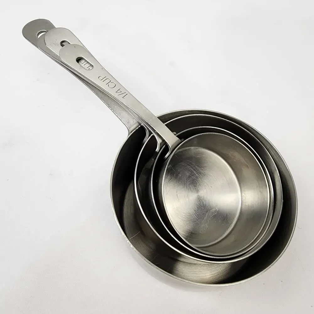Amco 864 SS 18/8 Performance Measuring Cups Set of 4 w/ Engraved Measurements